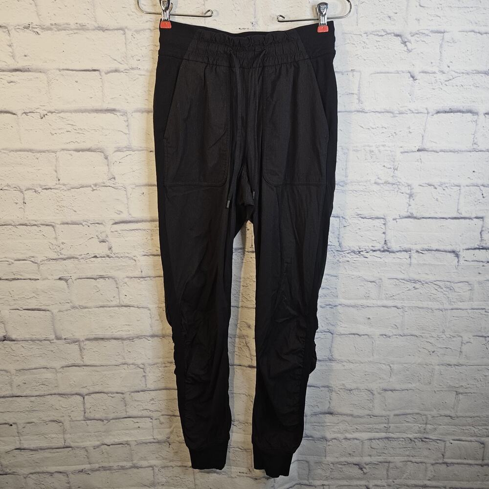 Lululemon Dance Studio Mid Rise Joggers Womens 4 Black Ruched Athletic Gym